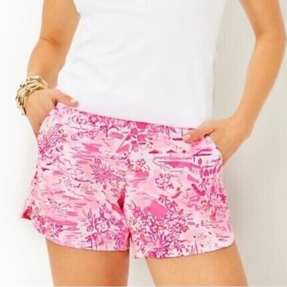 Lilly Pulitzer 5" Ocean View Pull-On Short PEONY PINK Sz XXS